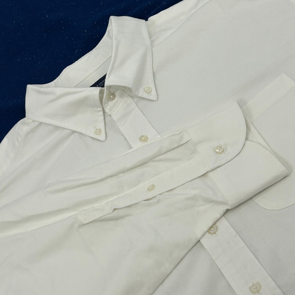 Proper Cloth Shirt Mens 19.5-34.5 White Cotton Long Sleeve Button Down Oxford